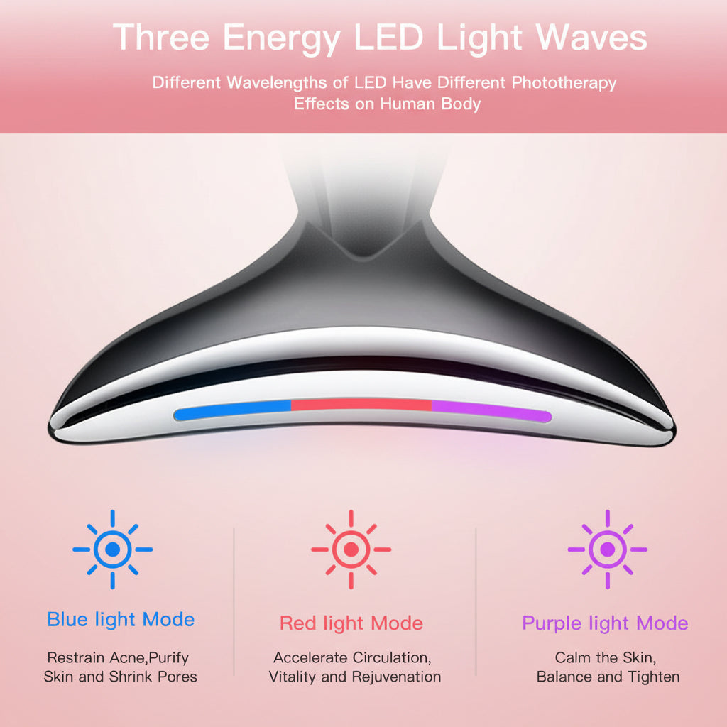 Neck Face Beauty Device LED Photon Therapy